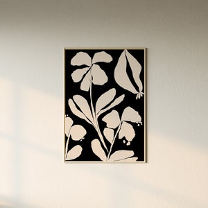 Modern Floral Elegance: Minimalist Design in Black and Beige image 6