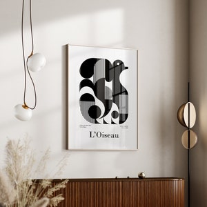 Impresión geométrica ART DECO en blanco y negro, cartel de exposición moderna, descarga instantánea