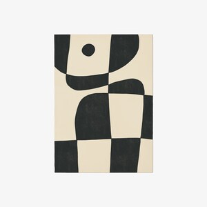 Black and beige checkered geometric poster, printable checkered geometric illustration image 2