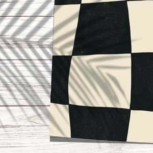 Black and beige checkerboard printable wall art, Downloadable geometric print, Modern checkered illustration image 7