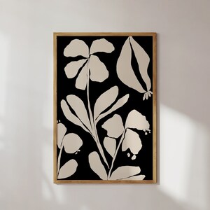 Modern Floral Elegance: Minimalist Design in Black and Beige image 7