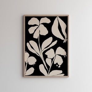 Modern Floral Elegance: Minimalist Design in Black and Beige image 2