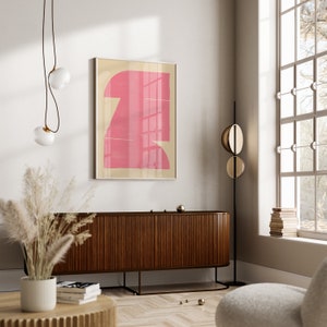 Geometric Simplicity: Minimalist Inspired Mid-Century Artwork image 6