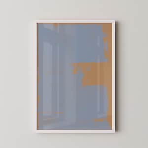 Orange and blue contemporary art poster available in large format, A1 A2 A3 A4 printable poster