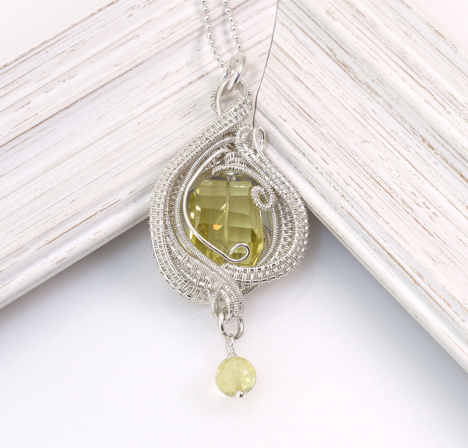 Lemon Quartz Pendant925 Sterling Silver Wire Wrapped Gemstone Etsy UK