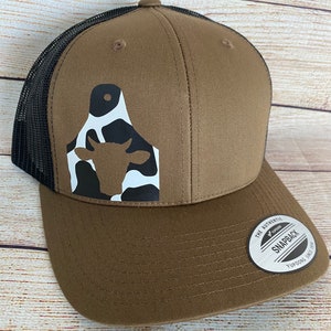 Ladies Cow Print Ponytail Hat Custom 