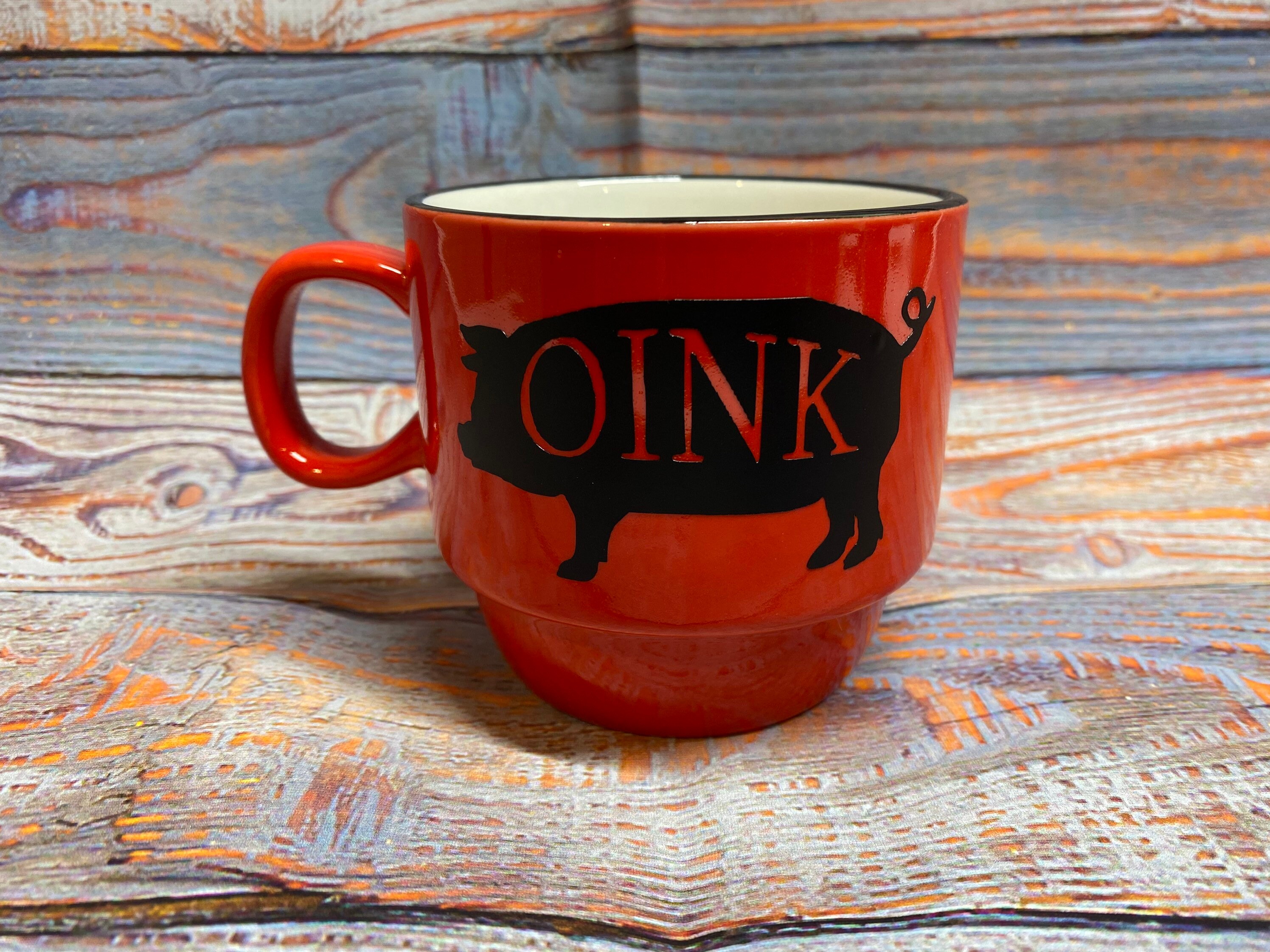 Farmhouse stacking mug set with stand stacking coffee mug Etsy