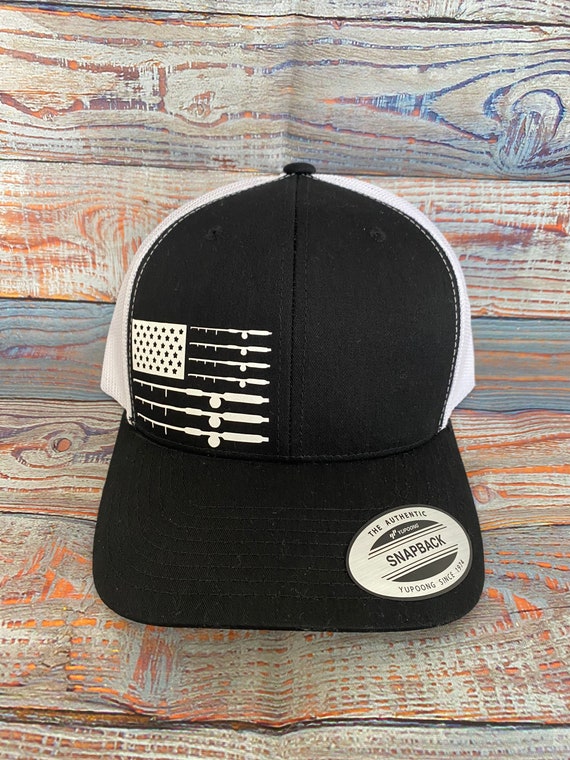 Fishing Pole Flag Snapback Trucker Hat, Fishing Hats, Fishing