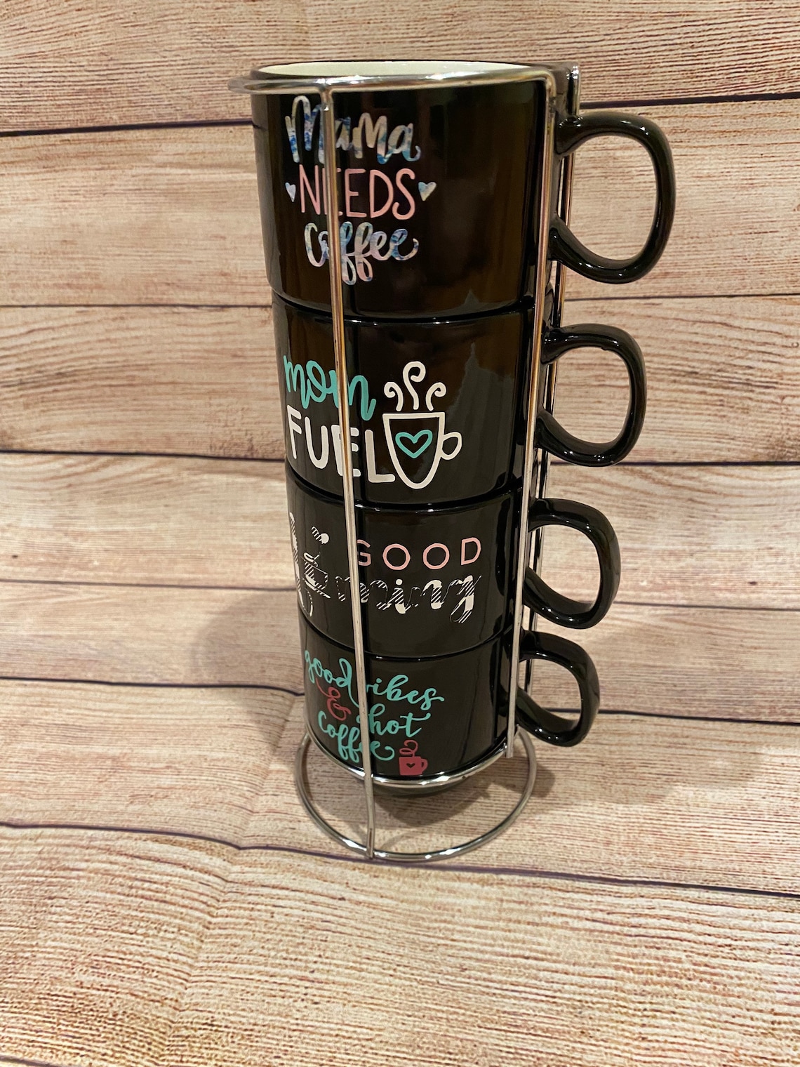 Coffee mug set stacking mugs coffee cups 8 oz stackable Etsy