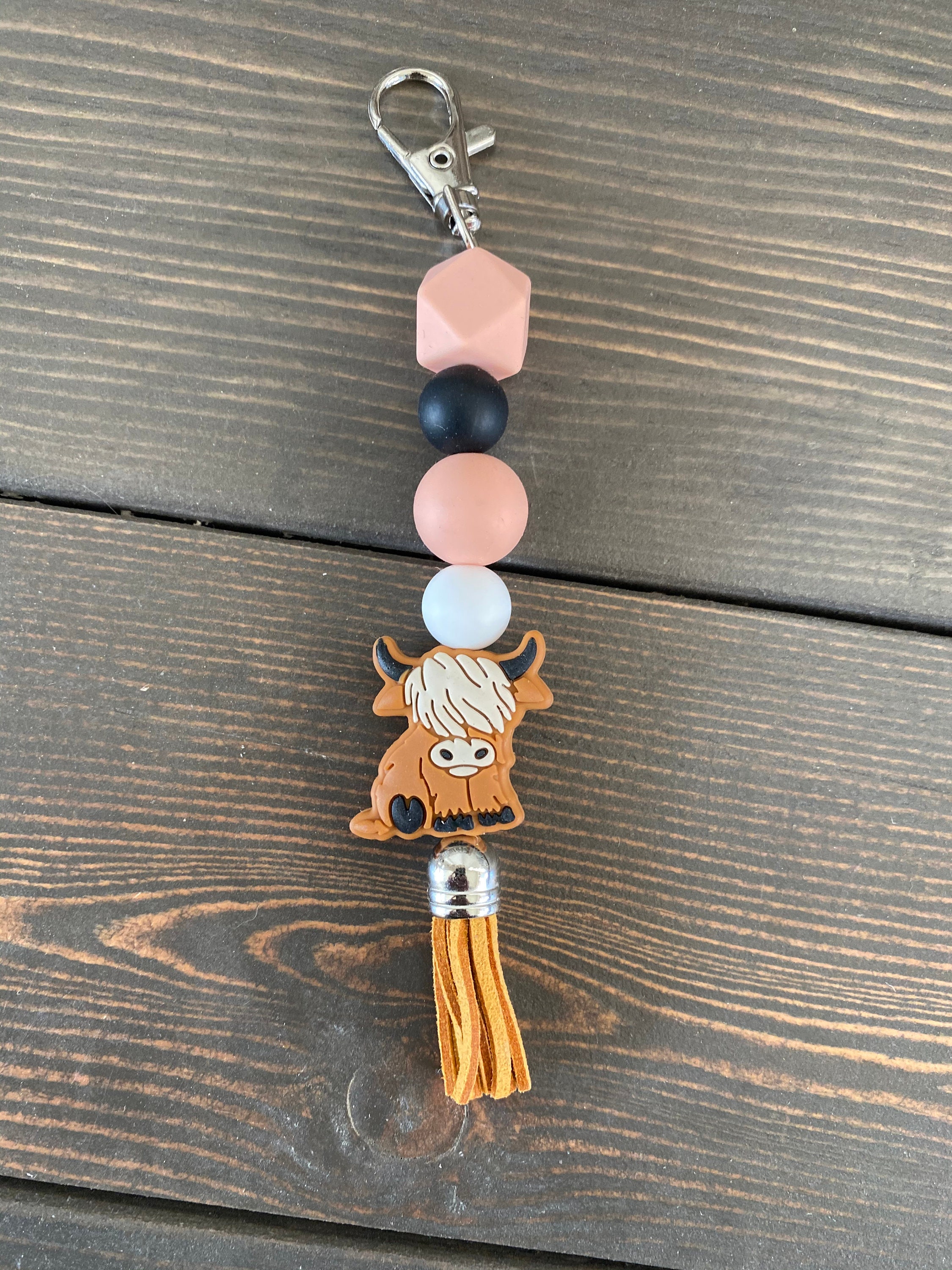 Highland Cow Keychain, Cow Keychain, Silicone Keychain, Keychains