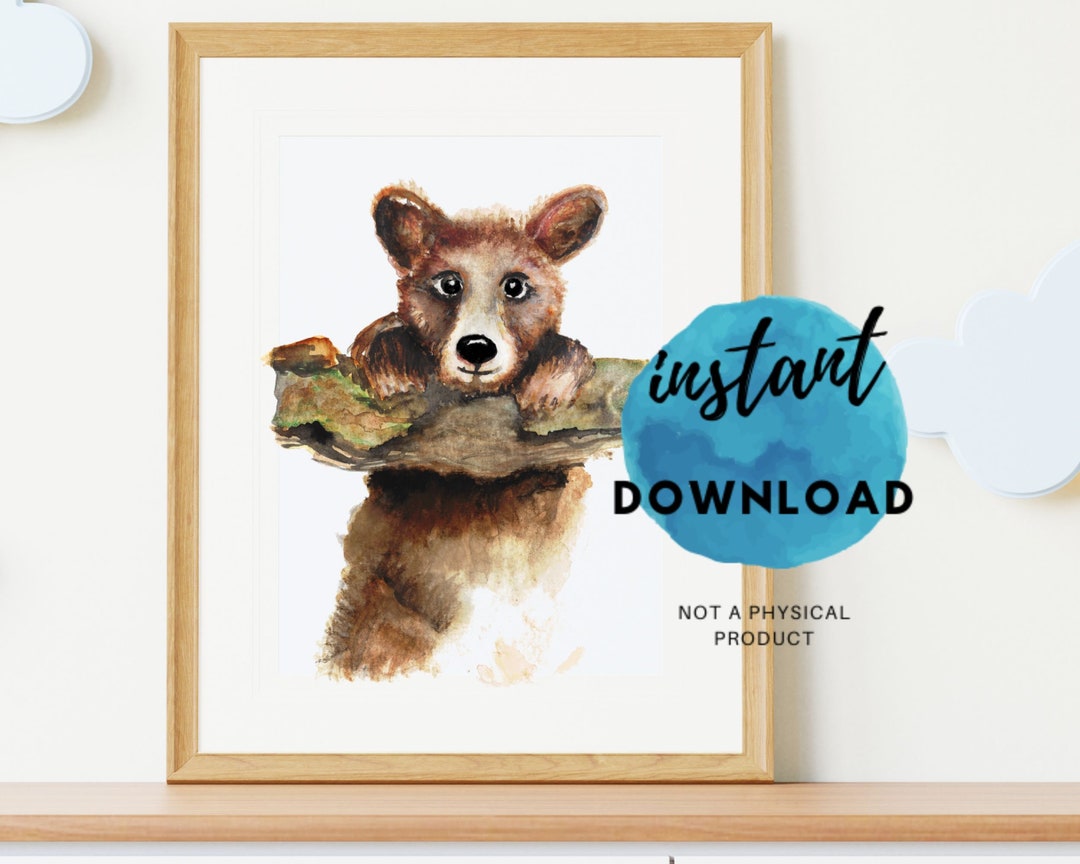 Brown Bear Nursery Print. Brown Bear Downloadable Print. Bear Theme ...