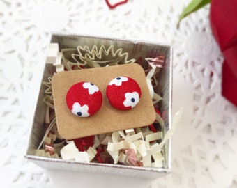White Flowers in Red