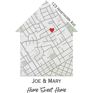 Segno di casa digitale personalizzato con mappa