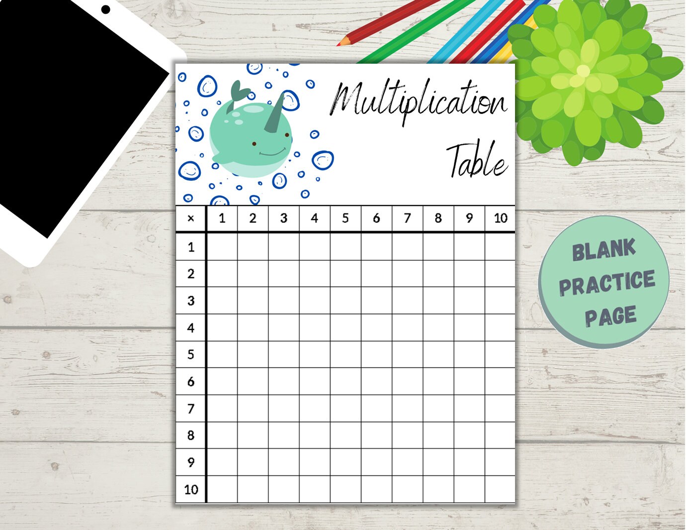 Printable Multiplication Table Practice Worksheets School - Etsy