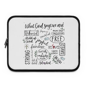 Christian Laptop Sleeve: Bible Verse Affirmations - Faith-Based Protection