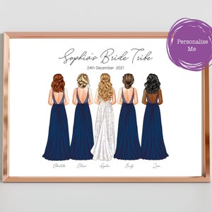 Personalised Bridesmaid print, Maid of honour gift, Bride tribe,  I do crew, Will you be my bridesmaid, Bridal shower, wedding party