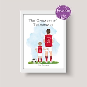 Personalised football Print, Personalised print , Gifts for Dad, Team dad, Father & child, football gift, Dad Gifts, Christmas gifts