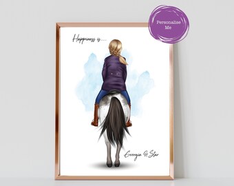 Personalised friend print, Personalised print, Horse lovers gift, Horse Print, Keepsake gift, Gift for her, Horse riding gift, Equestrian