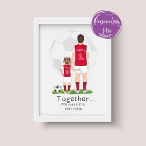 Personalised football Print,Personalised Football Gifts, Gifts for Dad, Team dad, Family team, Father & child, football gift,Dad&#39;s gift,Papa