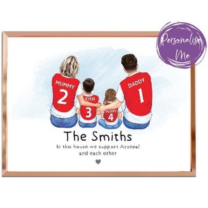Personalised Celtic Family football Print, Family Football print, Team dad, Family team, Father & child, football gift, Dad&#39;s gift,