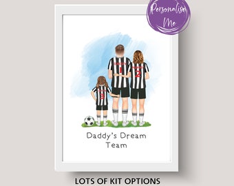 Personalised football Print, Personalised print , Gifts for Dad, Team dad, Father & child, football gift, Dad Gifts, Christmas gifts