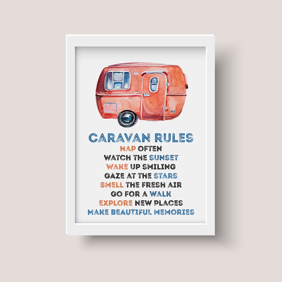 Caravan Rules Caravan Gift Caravan Lovers Gift Caravan Etsy UK