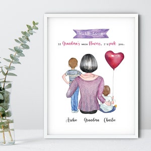 Personalised family print, Grannie gift, Nanna Gift, Grandma gift, Gran gift, Great Aunt
