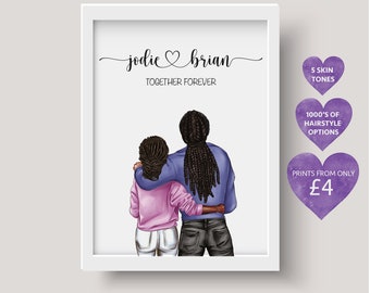 Personalised Couple Print,Customised Couple Gift,Gift for Him,Boyfriend Print,Anniversary Gift,Engagement gift,Girlfriend Print,Gift for Her