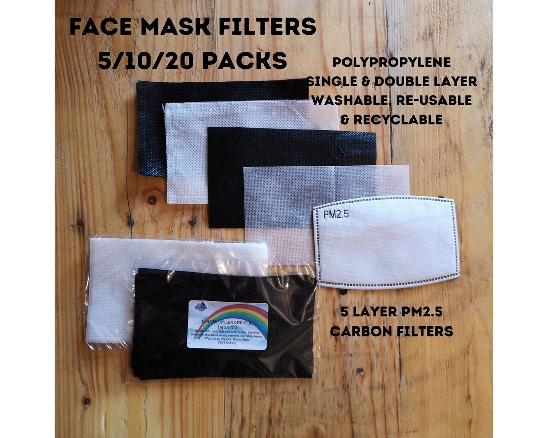 Face Mask Filters, Nose Bars, UK Made, PM2.5 Filter, Washable, Re