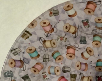 Sewing Plate Fun,Unique Gift , Fabric Covered - Dishwasher Safe