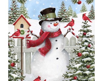 Holiday Snowmen Christmas Wall Hanging Cotton Quilting Fabric Panel by Benartex