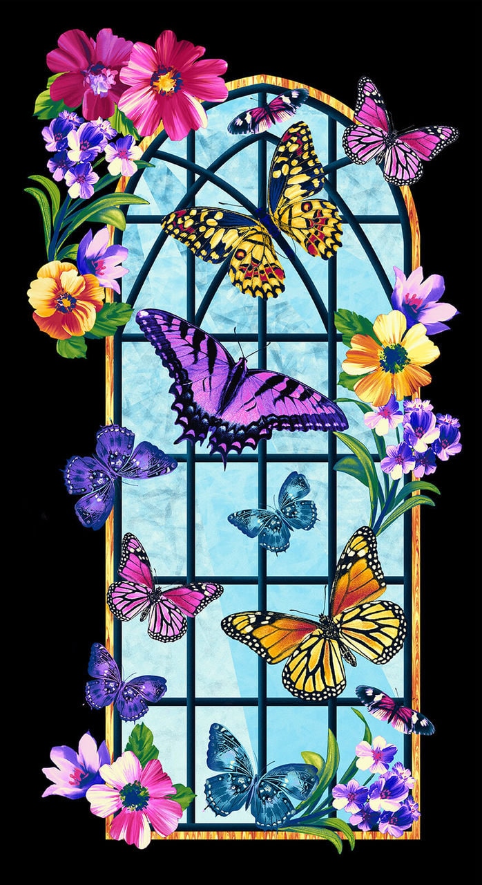 Butterfly Vortex Cathedral Window Panel Etsy