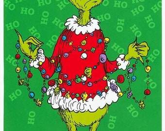 Mr  Grinch Stole Christmas Panel - From The Story by Dr. Seuss