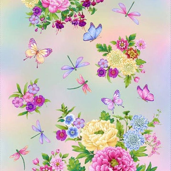 Gossamer Garden Panel - Beautiful spring flowers