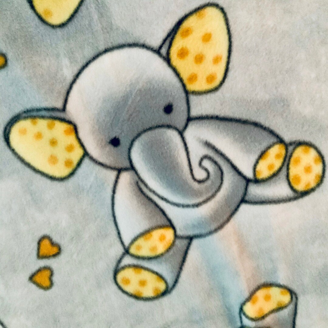 Fleece Baby Elephants Sleepy Time Fabric BTY Etsy