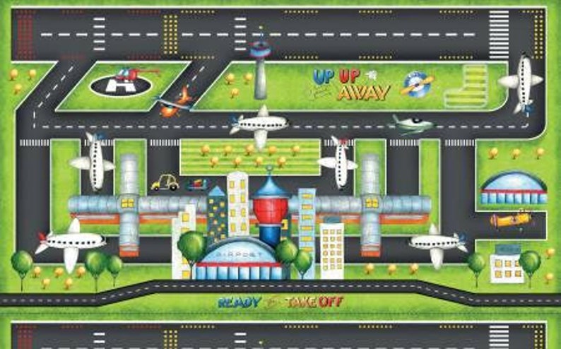 Airport Ready for Takeoff Play Mat Panel | Etsy