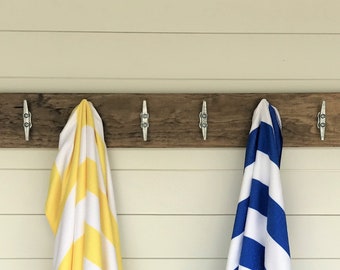 Entry Way Coat Rack Nursery Nautical Decor Boat Cleat Towel Rack Coat Hook Rustic Lake House Decor Rustic Bathroom Robe Hook