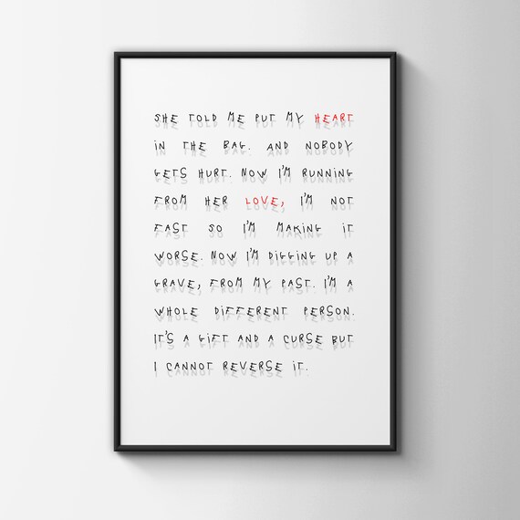 Juice Wrld She Told Me Put My Heart In A Bag Robbery A5 Etsy