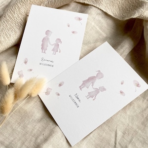 Personalisierte Karte "kleine Schwester" mit Namen / Postkarte / Klappkarte