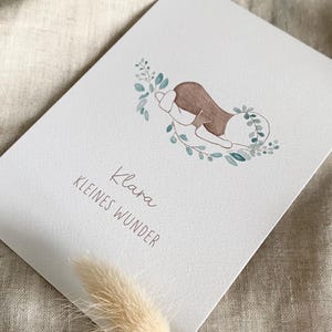 Personalisierte Geburtskarte "Baby" mit Wunschtext und Namen / Postkarte / Klappkarte