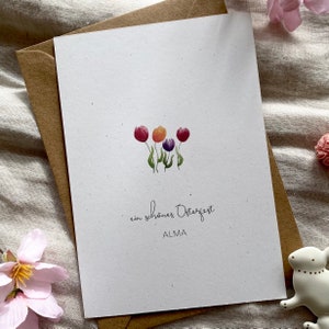 Personalisierte Osterkarte "Tulpen" / Ostergeschenk / Ostergrüße