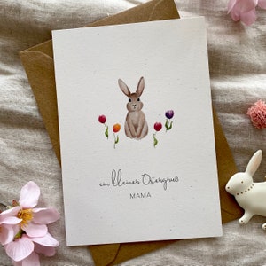 Personalisierte Osterkarte "Osterhase mit Tulpen" / Ostergeschenk / Ostergrüße