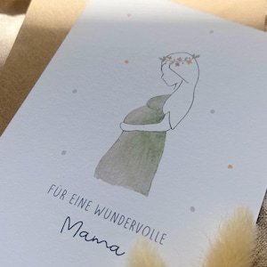Personalisierte Karte "Für eine wundervolle Mama" / Liebe im Bauch / Schwangerschaft / Postkarte / Klappkarte