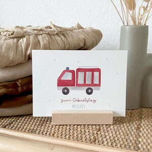 Personalisierte Karte "Feuerwehr" mit Wunschtext und Namen / Geburtstag / Einladung / Danke / Klappkarte / Postkarte / Minikarte