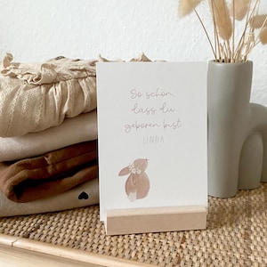 Personalisierte Glückwunschkarte mit Hasen / Geburt / Geburtstag / Wunschtext und Namen / Postkarte / Klappkarte