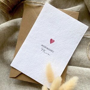 Einpflanzbare Grußkarte "Herz" zum Valentinstag / Saatpapier / Samenkarte