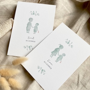 Personalisierte Karte "kleiner Bruder" mit Namen / Postkarte / Klappkarte