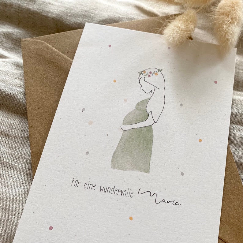 Personalisierte Karte Für eine wundervolle Mama / Schwangerschaft Bild 2
