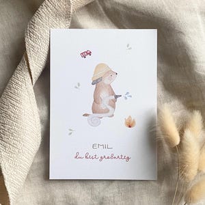 Personalisierte Karte "Feuerwehr" mit Wunschtext und Namen / Geburtstag / Einladung / Minikarte / Postkarte / Klappkarte