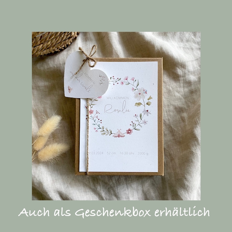 Personalisierte Karte Wiesenblumen mit Wunschtext und Name / Patentante / Patin / Pate / Geburt / Taufe / Kommunion Bild 8